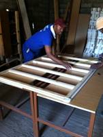 Brother Vitalis making shuttering